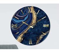 Generico Orologio da Parete, Soggiorno, Cucina, Moderno,Effetto marmo, Base legno, Lavorazione a resina, Numeri a rilievo, Diametro disponibile 40/60/80/100 cm, Made in Italy (40cm, Marea)