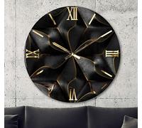 Generico Orologio da Parete, Soggiorno, Cucina, Moderno,Effetto marmo, Base legno, Lavorazione a resina, Numeri a rilievo, Diametro disponibile 40/60/80/100 cm, Made in Italy (40cm, Rosone)