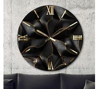 Generico Orologio da Parete, Soggiorno, Cucina, Moderno,Effetto marmo, Base legno, Lavorazione a resina, Numeri a rilievo, Diametro disponibile 40/60/80/100 cm, Made in Italy (80cm, Rosone)