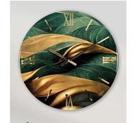 Generico Orologio da Parete, Soggiorno, Cucina, Moderno,Effetto marmo, Base legno, Lavorazione a resina, Numeri a rilievo, Diametro disponibile 40/60/80/100 cm, Made in Italy (40cm, Green)