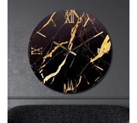 Generico Orologio da Parete, Soggiorno, Cucina, Moderno,Effetto marmo, Base legno, Lavorazione a resina, Numeri a rilievo, Diametro disponibile 40/60/80/100 cm, Made in Italy (60cm, Roma)