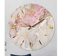 Generico Orologio da Parete, Soggiorno, Cucina, Moderno,Effetto marmo, Base legno, Lavorazione a resina, Numeri a rilievo, Diametro disponibile 40/60/80/100 cm, Made in Italy (60cm, Vanitoso)