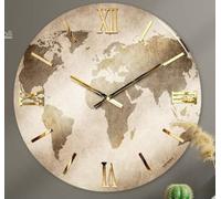 Generico Orologio da Parete, Soggiorno, Cucina, Moderno,Effetto marmo, Base legno, Lavorazione a resina, Numeri a rilievo, Diametro disponibile 40/60/80/100 cm, Made in Italy (100, Terra)
