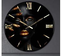 Generico Orologio da Parete, Soggiorno, Cucina, Moderno,Effetto marmo, Base legno, Lavorazione a resina, Numeri a rilievo, Diametro disponibile 40/60/80/100 cm, Made in Italy (100cm, Dea)
