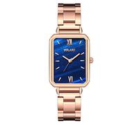 Generico Orologio da polso avvolgente Orologio da donna in pelle con cinturino multistrato in tessuto multistrato (Blue, One Size)