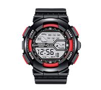 Generico Orologio da polso da uomo sportivo con cronometro LCD da polso impermeabile con data Orologio da uomo digitale in gomma da ragazzo (Watermelon Red, One Size)