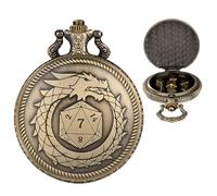 Generico Orologio da tasca con, accessorio per cassa in metallo con poliedrici, gioco di ruolo unico da collezione, giocatori dal design retrò multifunzionale, per la decorazione cosplay del partito