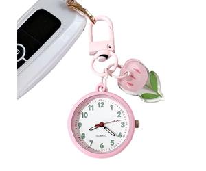 Genérico Orologio da tasca da donna, portatile, luminoso, mini orologio con cartoni animati per borsa, la nostra borsa da viaggio per donne e ragazze