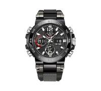 Genérico Orologio digitale e analogico da polso con doppio display, nero, Consulte la descripción, Bracciale