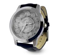 Generico Orologio EURO E LE MONETE EUROPEE cassa in acciaio e quadrante in argento 925/1000 riproducente la moneta da 1 euro e tutte le monete sostituite nel 2002