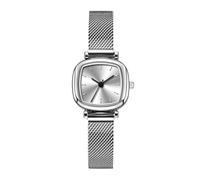 Generico Orologio minimalista alla moda, piccolo e delicato orologio da donna con elegante cinturino in tessuto di forma quadrata (A, 24x3cm)