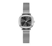 Generico Orologio minimalista alla moda, piccolo e delicato orologio da donna con elegante cinturino in tessuto di forma quadrata (B, 24x3cm)