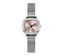 Generico Orologio minimalista alla moda, piccolo e delicato orologio da donna con elegante cinturino in tessuto di forma quadrata (C, 24x3cm)