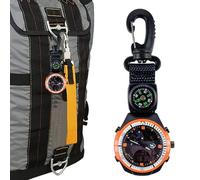 Generico Orologio per Escursionismo e Trekking | Portatile | Orologio da Zaino con Moschettone,Per Attività All'Aperto Escursionismo Trekking Sport Alpinismo Avventura Uomini Donne