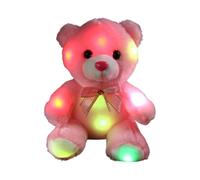 Generico Orsetto Di Peluche - Morbido Peluche Rosa Illuminato A LED 22 Cm