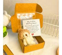 Generico Orsetto Tascabile Abbraccio In Scatola, Orsetto Tascabile Abbraccio Peluche, Mini-i Orsettos Peluche Fatto Mano Con Biglietto Ispirante, Animali Peluches Orsettos Carinis Supporto Emotivo