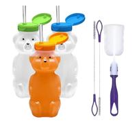 Generico Orso,230ml Per Acqua Carina Con Beccuccio E Coperchio | da Caffè Orso Trasparente Carina Antigoccia,Per Donne e Ragazze, per Bere Bevande Fredde di Latte e Tè