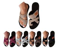 Generico Orthopedic Sandals for Women 2026 Summer Beach Slip On Flip Flops Comfortable Mesh Flats Casual Toe Ring Slippers Arch Support (khaki,35)
