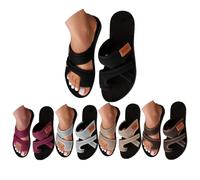 Generico Orthopedic Sandals for Women 2026 Summer Beach Slip On Flip Flops Comfortable Mesh Flats Casual Toe Ring Slippers Arch Support (black,41)