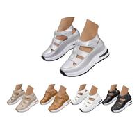 Generico Orthopedic Sandals for Women Summer Hollow Out Closed Toe Sneaker Breathable Comfortable Platform Arch Support Platform Wedge Sandal Slip On Walking Business Slipper (silver,37)