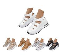 Generico Orthopedic Sandals for Women Summer Hollow Out Closed Toe Sneaker Breathable Comfortable Platform Arch Support Platform Wedge Sandal Slip On Walking Business Slipper (white,35.5)