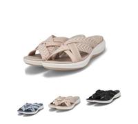Generico Orthopedic Slide Sandals for Women Arch Support Comfortable Walking Cushioned Wide Width Summer Beach Slippers 2026 Casual Slip On (beige,40)