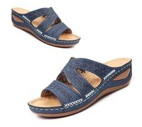 Generico Orthopedic Wedge Sandals for Women 2025 omfortable Open Toe Wedge Beach Sandals Arch Support Wedge Non Slip Flip Flops (1PCS/D,41)