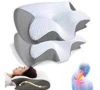 Generico Orthosleep - Sollievo Cervicale Orthosleep - Il Sollievo Che Aspettavi Cuscino Ortopedico, Italia Cuscino X Cervicale Per Alleviare Il Disagio Al Collo (Grigio-2 pezzi)