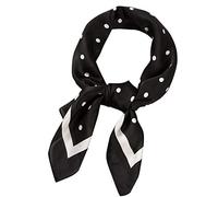 Generico oulard ta Donna u drato Sciarpe di kerchief Dot collo Sciarpa di nastro Sciarpa Polka Donne 70x70cm Sciarpa Sciarpa Donna Grande Invernale (Black, 70X70cm)