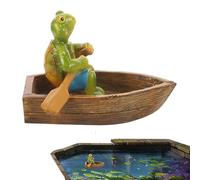 Generico Outdoor Animal Figurines For Garden - Swimming Pool Statue Ornament, Aquarium Accessories, Frog Turtle Shape Floating Resin Figurine For Swimming Pool Fish Tank Courtyard Pond Backyard Patio