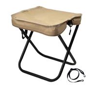 Generico Outdoor Chair, Foldable Chair, 10.24x9.45x10.24inch, Lightweight Beach Seat, Carry Strap Included, Multi-Use, Portable and Comfortable, Ideal for Backpacking, Travel, Khaki/Black