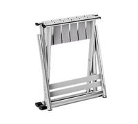 Generico Outdoor Fishing Stool, Metal Foldable Patio Chair, Sturdy Steel Frame, Space Saving Design, Stackable Metal Bench, For Camping, Fishing, and Hiking, 11.81x10.04x20.08 Inches