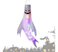 Generico Outdoor Ghost Windsock- Glowing Cute Expressions Party Decoration