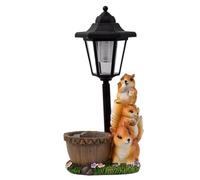 Generico Outdoor Solar Planter | Cute Squirrel Sculpture Garden Statue
