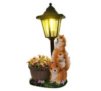 Generico Outdoor Solar Planter | Cute Squirrel Sculpture Garden Statue