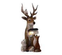 Generico Outdoor Solar Statues, Solar Lawn Decor Deer Figurine with Light Sensor, Resin Deer Rabbit Hedgehog or Bird Statue for Christmas Yard Garden Pathway Patio Holiday Landscape Use
