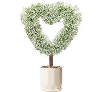 Genérico Outdoor Topiary | 25,5 in San artificiale a forma di cuore | ABS simulato Spring Plant Decor Outdoor Yard Ornament | Planter Pot Courtyard Porch Wedding Farmhouse Backyard
