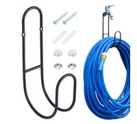 Generico Outdoor Water Hose Rack Garage Fence Mounted Pipe Organizer Hook