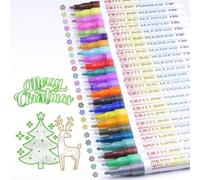 Generico Outline Markers Set, 24 Colors Art Markers, Craft Pens, 5.43x2.76x1.89 Inch Fast-Drying Ink, (24 Colors), Fine Tip Precision for Drawing, Doodling, and Card Making