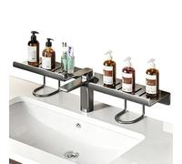 Generico Over Sink Shelf - Kitchen Sink Organizer Rack for Dish Drying and Storage | Stainless Steel Frame with Adjustable Length Design, Space Saving Countertop Shelf for Sponges Soap Utensils Use