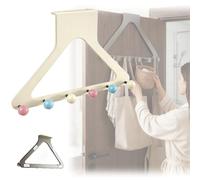 Generico Over The Door Hanger Organizer,No-Drill 6-Hook Heavy Duty Door Hanger,Multi-Purpose Space-Saving Coat & Towel Doors Rack for Bedroom,Bathroom,Entryway (F)