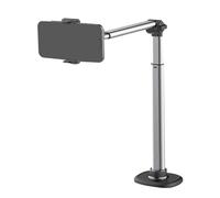 Generico Overhead Tripod Phone Mount - 360 Degree Metal Armature, Swivel Filming Riser | Flexible Desktop Cradle For Courses Broadcasting Content Creation Photography Educational Use Media
