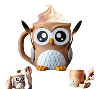 Generico Owl Ice Pint Holder,3D Printing Ice Cream Pint Containers Holds,Reusable Popsicle Containers with Handle and Dual Spoon Slots,Fun Gift For Ice Cream Lovers