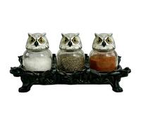 Generico Owl Jars With Lids - Vintage Loose Tea Jar | 3 Pieces Gothic Salt Container | Owls Jar Vintage Owl Shape For Home Cooks Pagans Wiccans Collectors Kitchen Living Room Bedroom Apartment