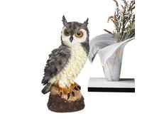 Generico Owl Statue, Realistic Outdoor Owl Decor, Animal Scare Action with Intense Expression, Weatherproof Resin, Multi-Placement Design for Balcony, Patio, Porch, Roof, Pond, Yard, Lawn