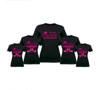 Generico Pacchetto Kit Magliette Party Addio al Nubilato Personalizzate Bride Security Sposa e Amiche 100% Cotone, T-Shirt Amica Matrimonio Sposi Manica Corta Girocollo Bianco Nero Fucsia