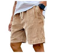 Generico Pacificozy Men's Shorts, Mokaloha Mens Corduroy Shorts, Breathable Casual Lace-Up Loose Short, for Summer Beach (Khaki,M)