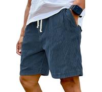 Generico Pacificozy Men's Shorts, Mokaloha Mens Corduroy Shorts, Breathable Casual Lace-Up Loose Short, for Summer Beach (Navy,3XL)