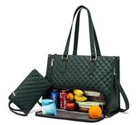 Generico Packuum 3 in 1 Tote Bag Travel, Packuum Tote Bag, 15.6 Inch with Lunch Compartment for Work Travel (Green)
