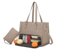 Generico Packuum 3 in 1 Tote Bag Travel, Packuum Tote Bag, 15.6 Inch with Lunch Compartment for Work Travel (Khaki)